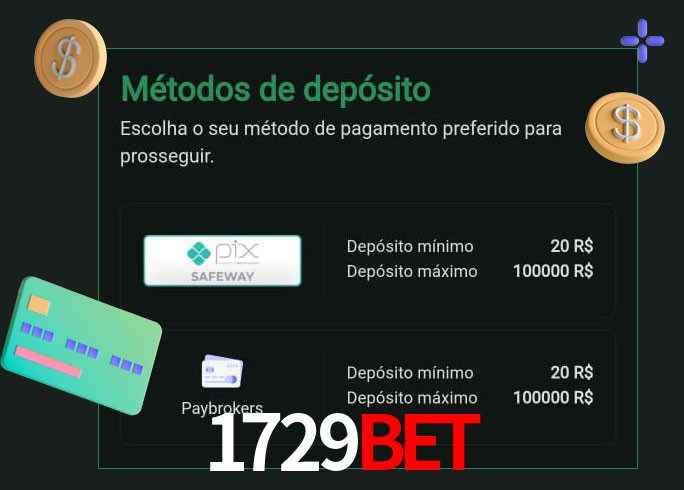 O cassino 1729bet oferece uma grande variedade de métodos de pagamento